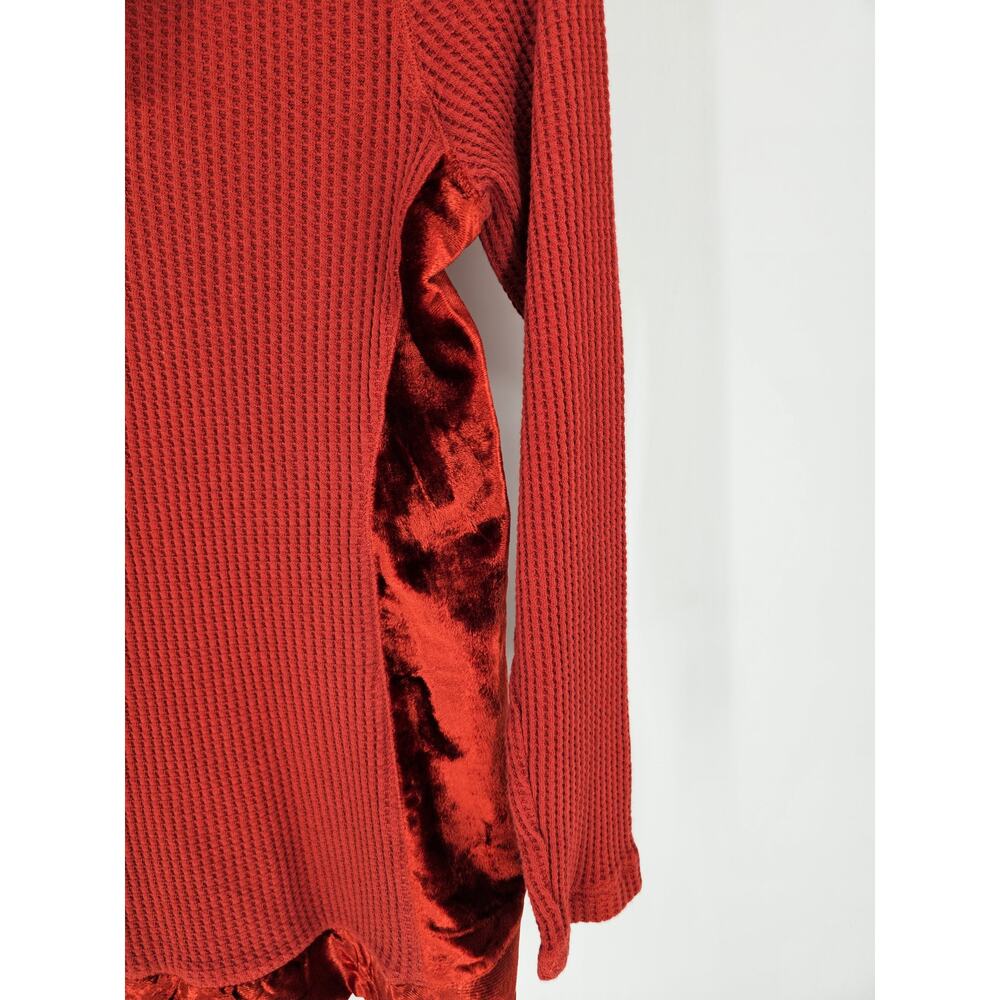 Soft Surroundings Sz M Cajun Red Orange Waffle Ve… - image 2